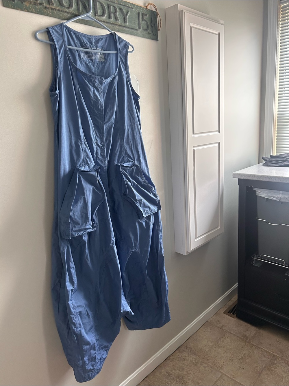 Sleeveless Casual Pocket Jumpsuit in Slate Blue